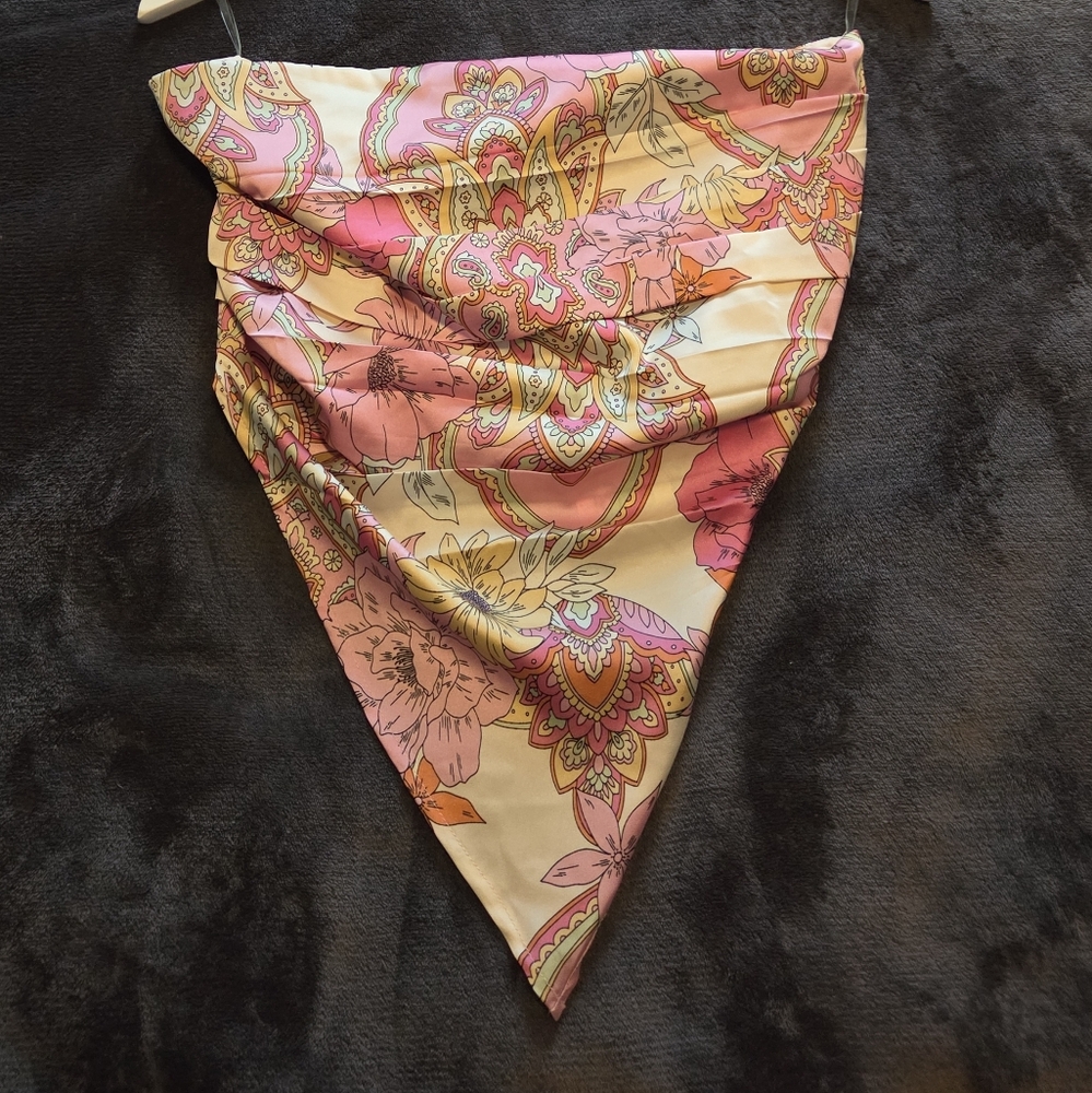 Floral Pink and Yellow Women's Blouse